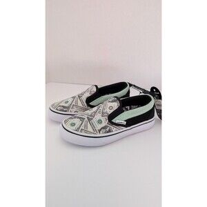 AIRWALK Big Boys Size 3 Sidekick Money Print Slip-On Sneakers Canvas Slip-on NWT